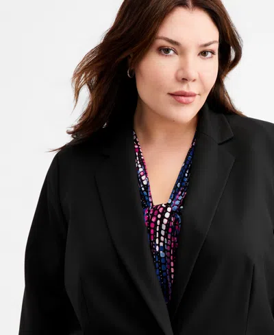 Kasper Plus Size One-button Blazer In Black
