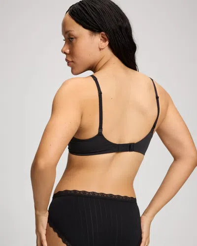 Soma Modern Cotton Unlined Perfect Coverage T-shirt Bra In Black