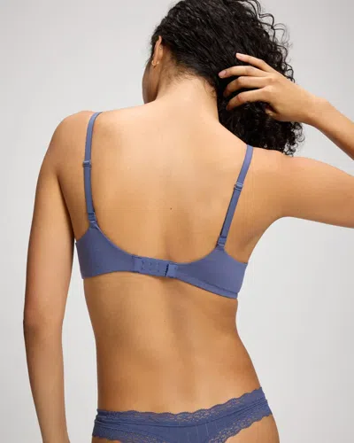 Soma Modern Cotton Unlined Perfect Coverage T-shirt Bra In Washed Indigo