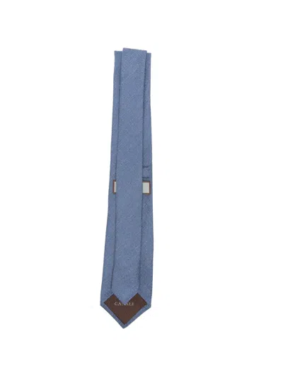 Canali Diamond-weave Wool Tie In Blue