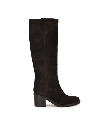 Nine West Hecee Boot In Brown Suede