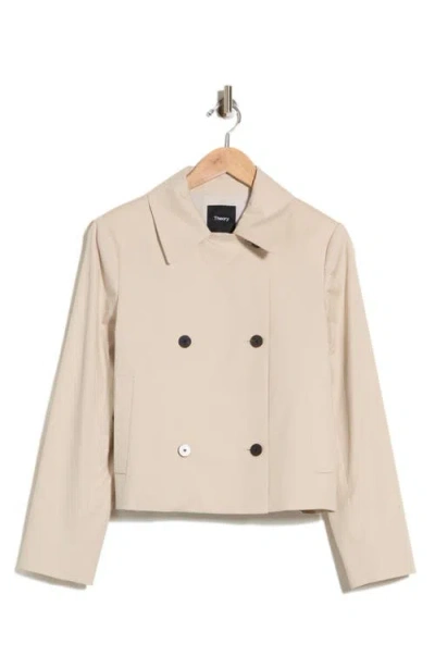 Theory Double Breasted Spread Collar Jacket In Multi
