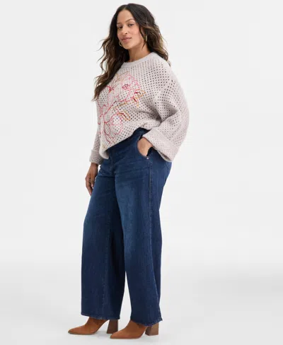 Democracy Plus Size Absolution Wide-leg Jeans In Blue