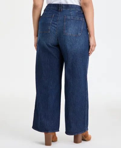Democracy Plus Size Absolution Wide-leg Jeans In Blue