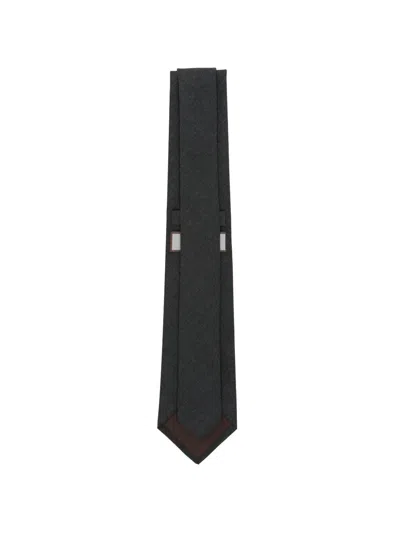 Canali Wool Tie In Gray
