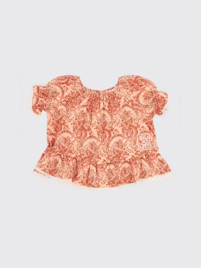 Zimmermann Aster Kids Frill Sleeve Top In Orange