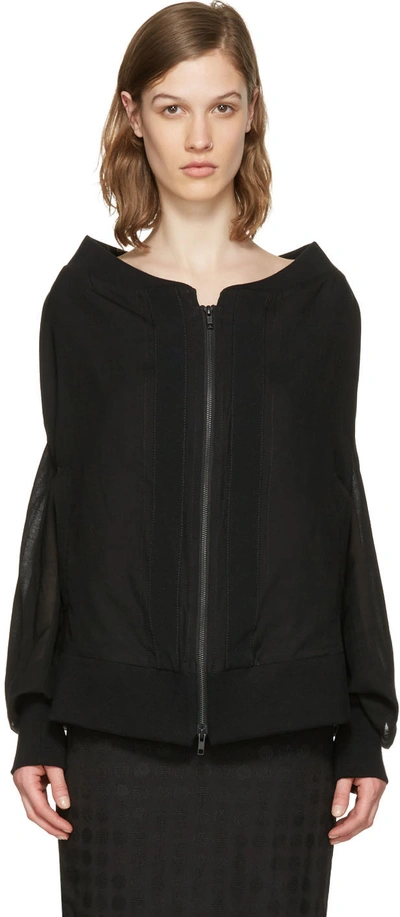 Shop Ann Demeulemeester Black Oversized Milana Bomber Jacket