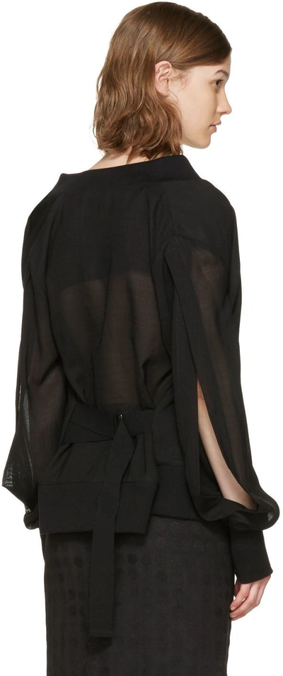 Shop Ann Demeulemeester Black Oversized Milana Bomber Jacket
