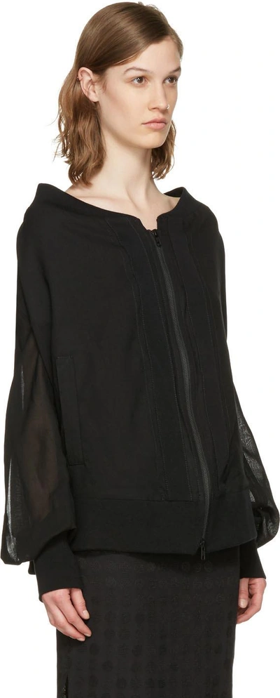 Shop Ann Demeulemeester Black Oversized Milana Bomber Jacket