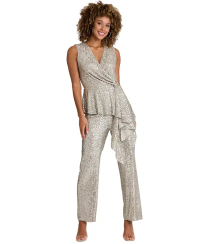 Muse Sequin Pants In Silver,mist