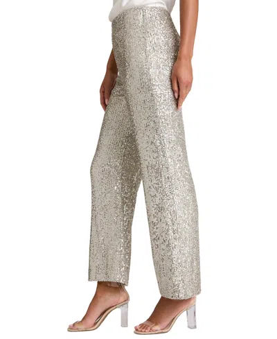 Muse Sequin Pants In Silver,mist