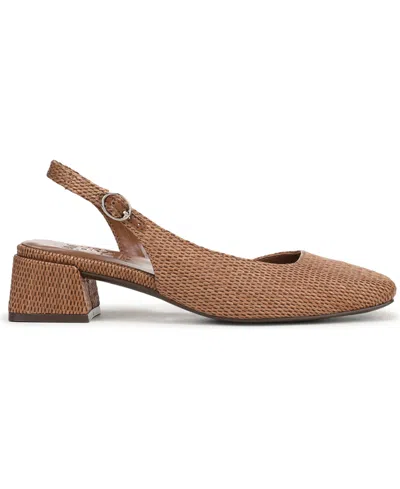 Naturalizer Jayla Mid-heel Square Toe Slingback Pumps In Brown