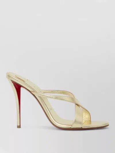 Christian Louboutin Mulazee Cross Strap Metallic Open Toe Mules In Multi