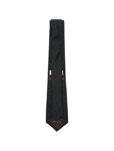 Canali Wool Tie In Black