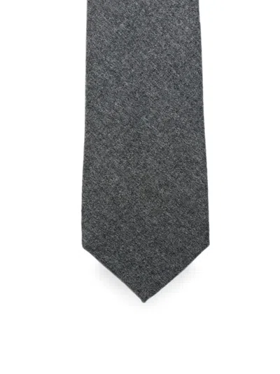 Canali Wool Tie In Gray