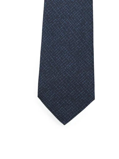 Canali Geometric-pattern Silk Tie In Blue
