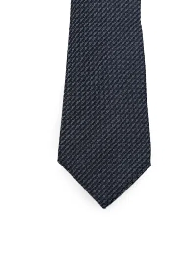 Canali Micro-patterned Tie In Blue