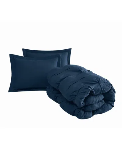 Truly Soft Cloud Puffer 3 Piece Comforter Set, King In Navy