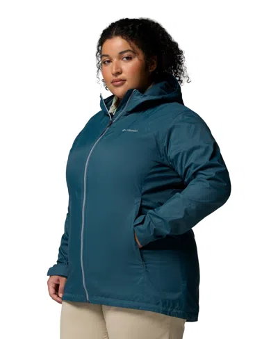 Columbia Plus Size Switchback Lined Long Zipper Jacket In Blue