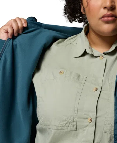 Columbia Plus Size Switchback Lined Long Zipper Jacket In Blue
