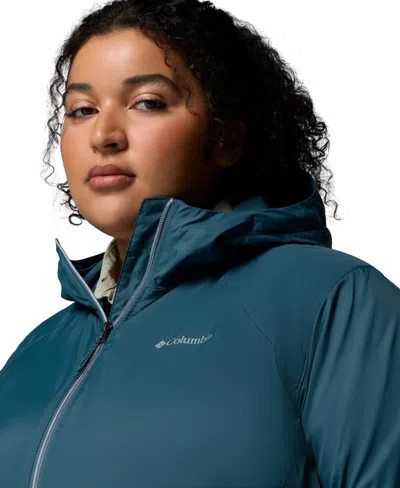 Columbia Plus Size Switchback Lined Long Zipper Jacket In Blue