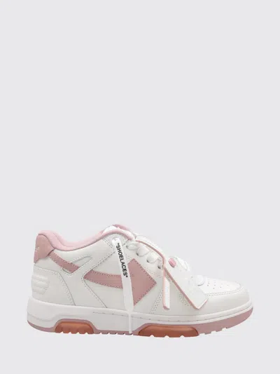Off-white Off White Woman White Leather Out Of Office Sneakers In Multi
