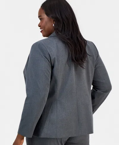 Kasper Plus Size One-button Blazer In Gray