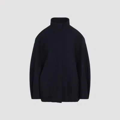 Dries Van Noten Voles Wool Blend Structured Collar Jacket In Blue