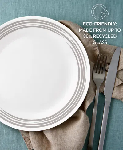 Corelle Brushed 16 Pc. Dinnerware Set, Service For 4 In White,silvery-gray