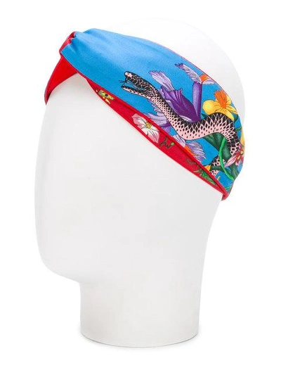 Shop Gucci Floral Snake Print Headband