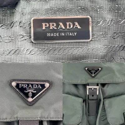 Pre-owned Prada Olive Nylon Backpack ()