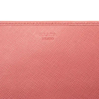 Pre-owned Prada Pink Leather Chain/shoulder Wallet ()