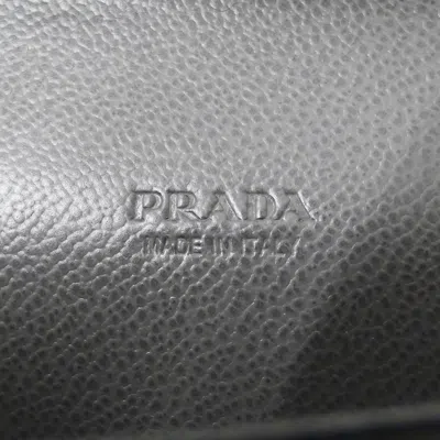 Pre-owned Prada Black Leather Long Bill Wallet (bi-fold) ()