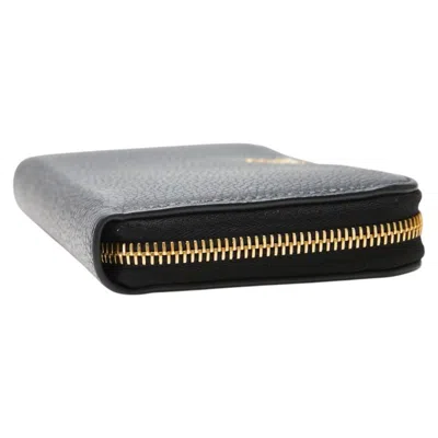 Pre-owned Prada Navy Leather Long Wallet (bi-fold) ()