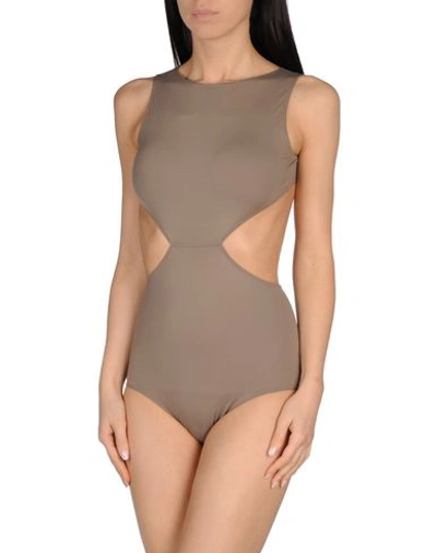 Rick Owens One-piece Swimsuits In Khaki