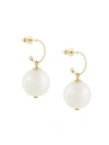 SIMONE ROCHA small hoop pearl earrings,ACRYLIC,METAL