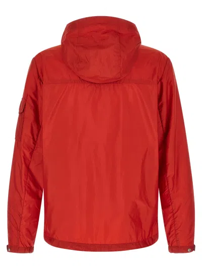 Moncler Red Solid Hood Jacket In Red