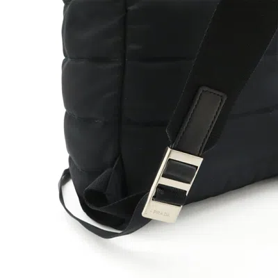 Pre-owned Prada Nero Nylon Leather Backpack ()
