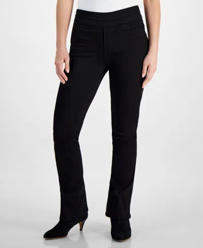 Democracy Petite "ab"solution Pull-on High-rise Bootcut Jeans In Black