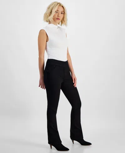 Democracy Petite "ab"solution Pull-on High-rise Bootcut Jeans In Black