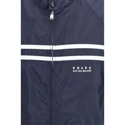 Prada Blue Nylon Shell Jacket In Blue