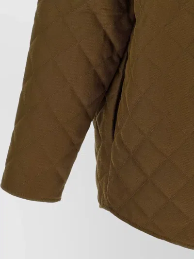 A.p.c. Georges Quilted Diamond Polyester-wool Jacket In Green