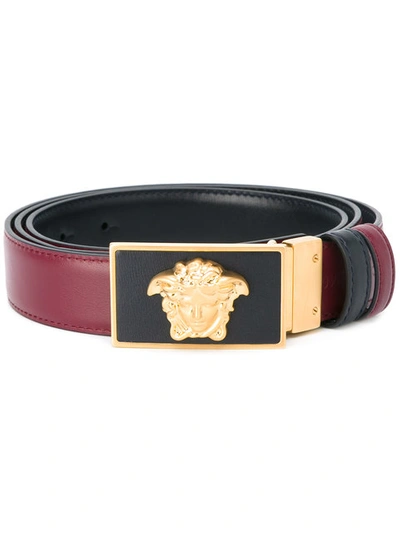 Versace Reversible Medusa Belt In Purple