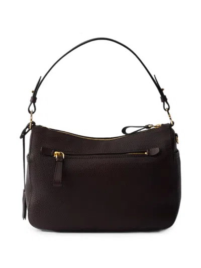 Prada Medium Leather Shoulder Bag In Brown