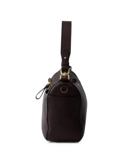 Prada Medium Leather Shoulder Bag In Brown