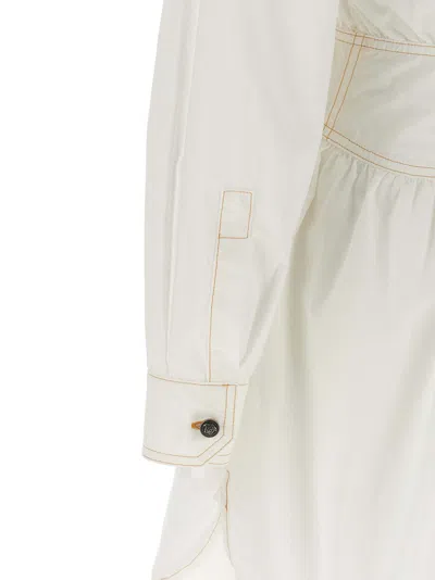 Versace Medusa Shirt Dress Chest Pockets Waist Detail In Neutral