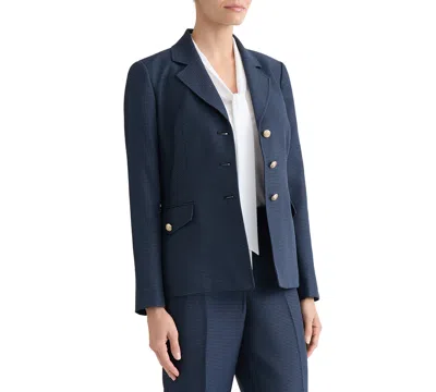 Kasper Houndstooth Microcheck Jacket In Blue