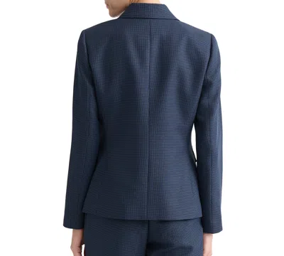 Kasper Houndstooth Microcheck Jacket In Blue