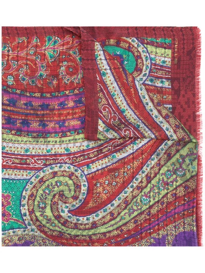 Shop Etro Printed Scarf - Red