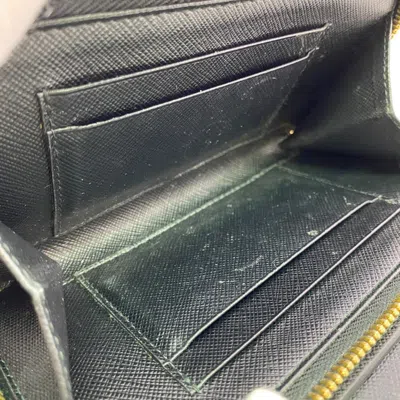 Pre-owned Prada Black Leather Chain/shoulder Wallet ()